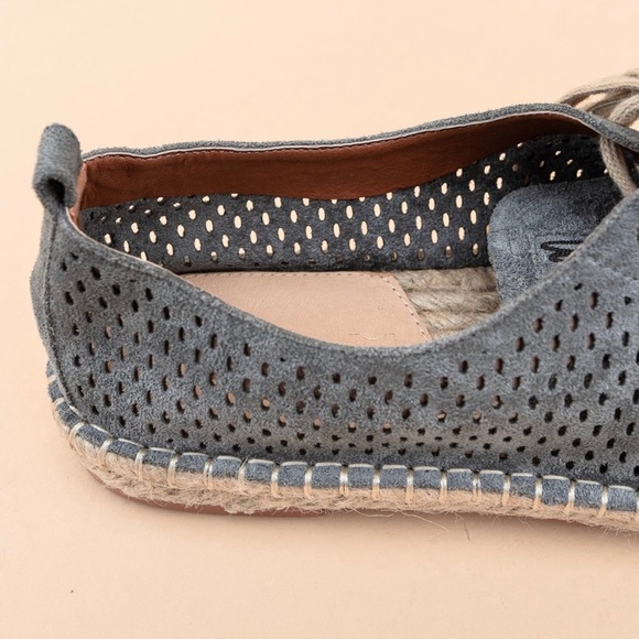 Perforated Suede Espadrille Sneakers - Picture 2 of 5